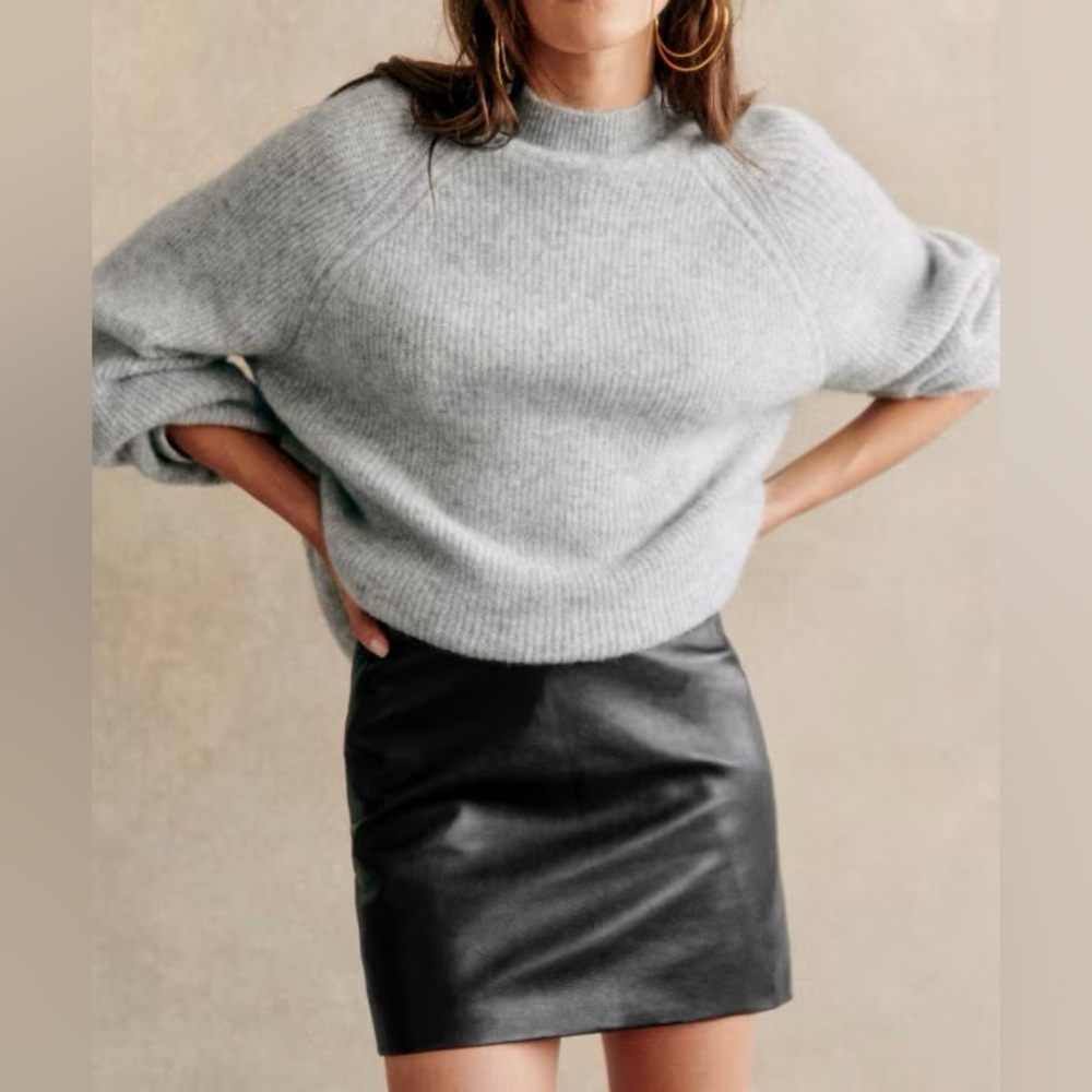 SEZANE HARLOW LEATHER SKIRT - NWT - 0